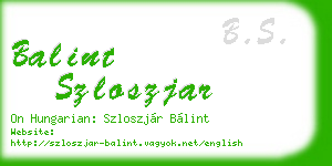 balint szloszjar business card